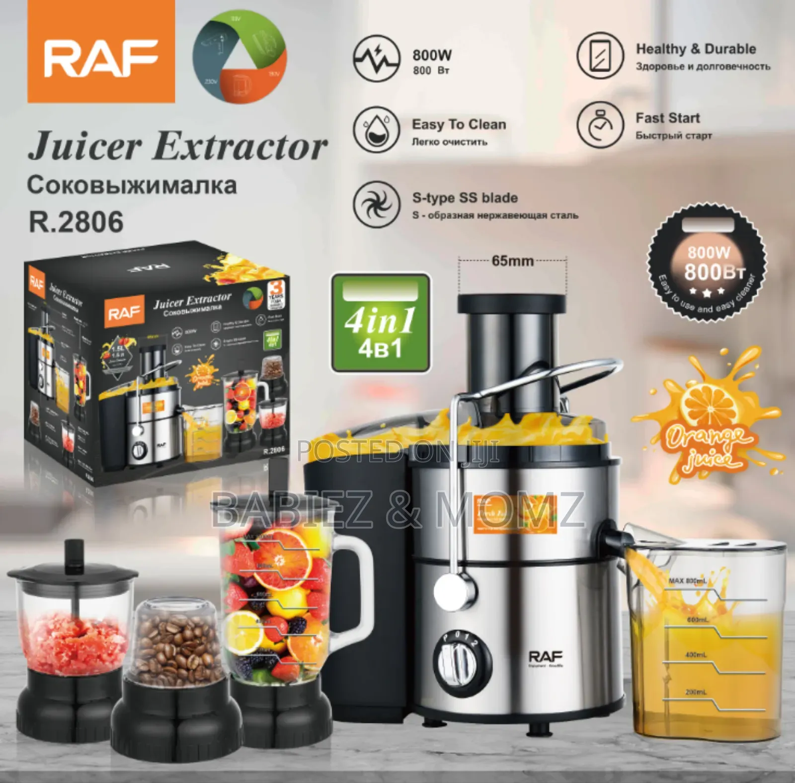 Raf 4 in 1 Juicer and Blender Combo