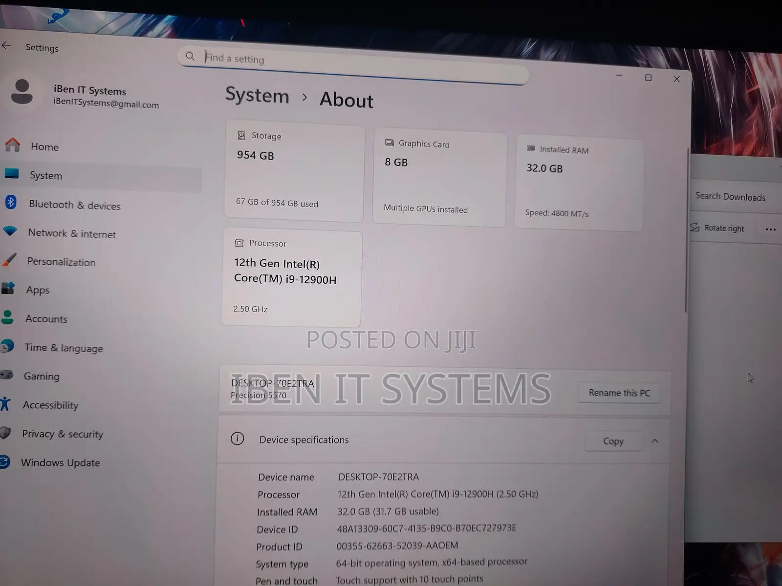 Laptop Dell Precision 5570 32GB Intel Core i9 SSD 1T