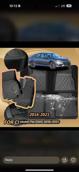 Floor Mats Liners for 2020 Honda Civic Sedan All Weather Black
