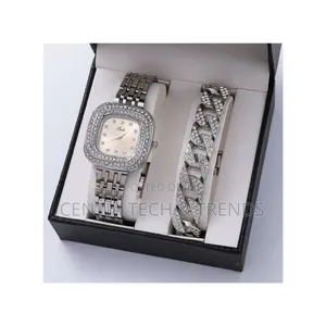 Waist Watches Set, Ladies Wristwatch Quartz Watch Bracelet Set