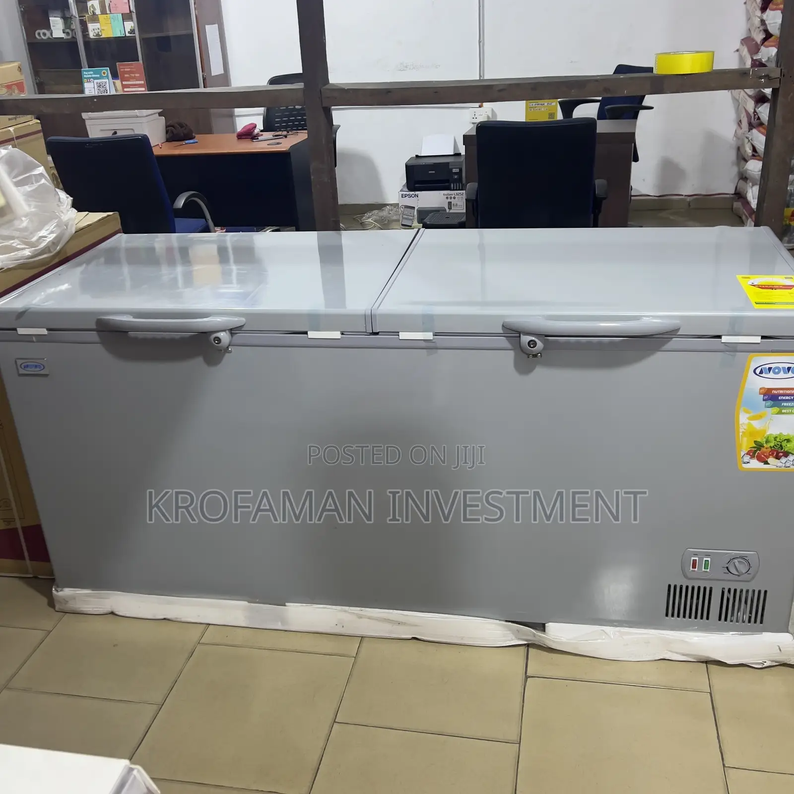 Novo 608litres Double Door Chest Freezer Nv-608cf