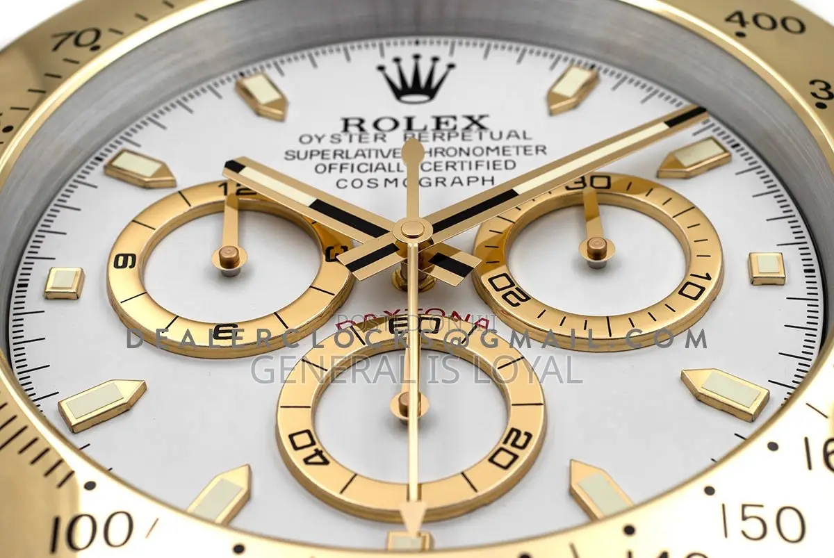 Rolex Wall Clock Daytona Black-gold Panda Edition