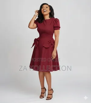 Women Pleated Pretty Church Dress