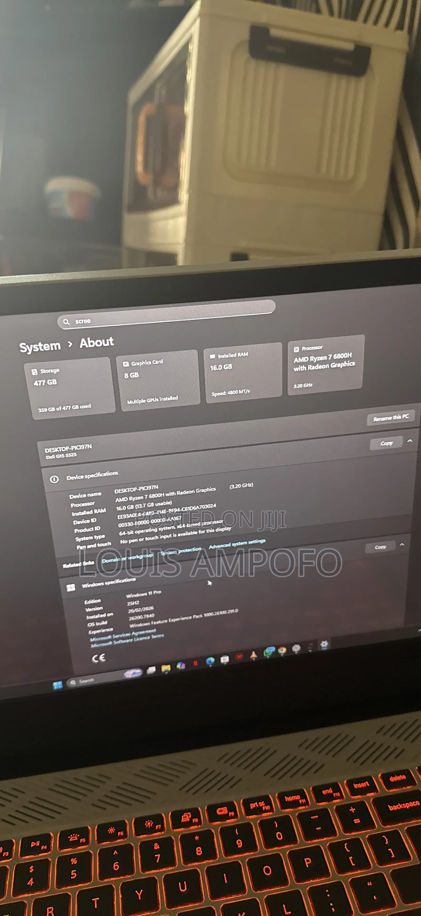 Laptop Dell G15 5535 16GB AMD Ryzen 7 SSD 512GB