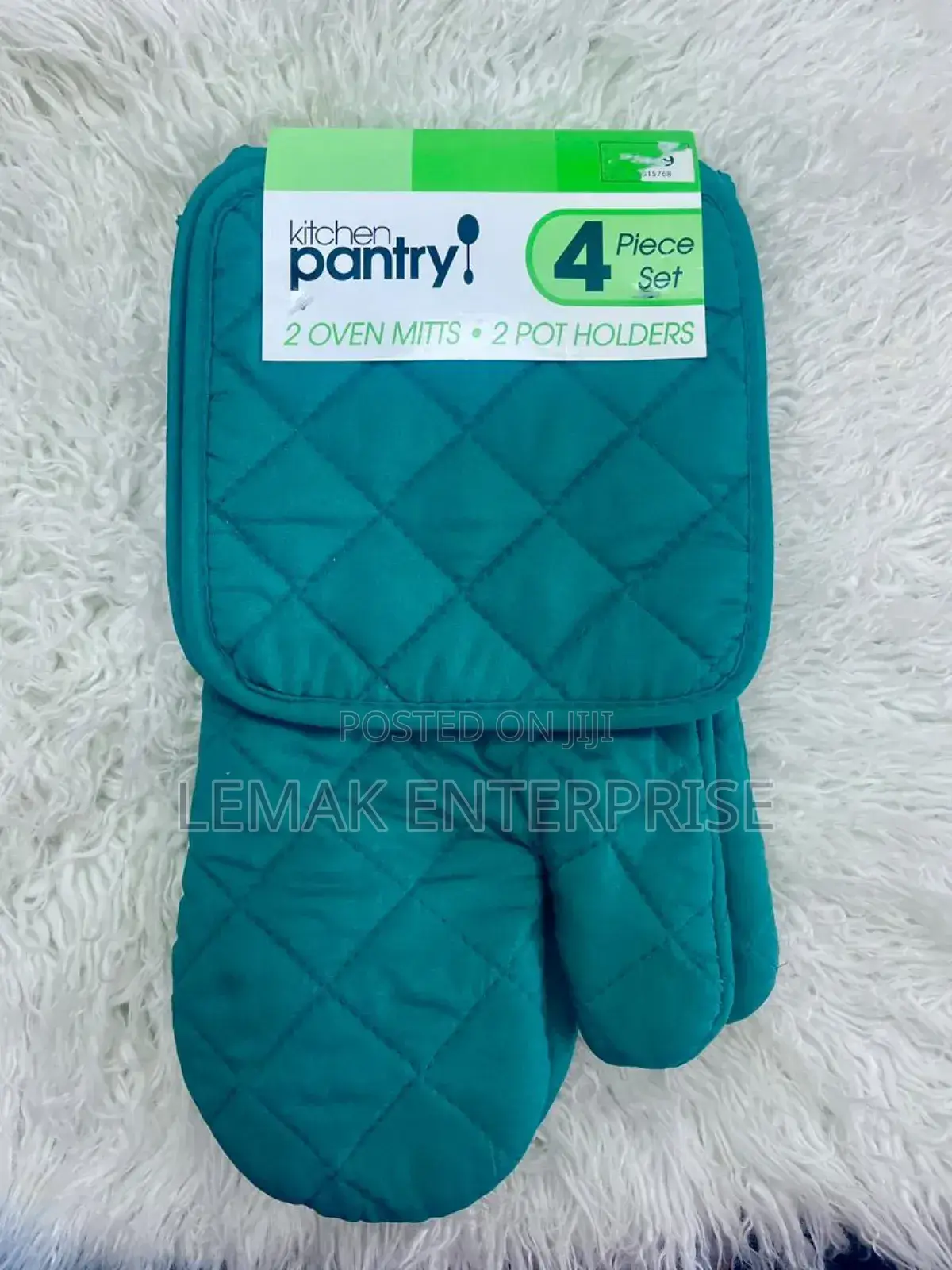 Kitchen Pantry 4 Piece Set 2 Oven Mitts 2 Pot Holders