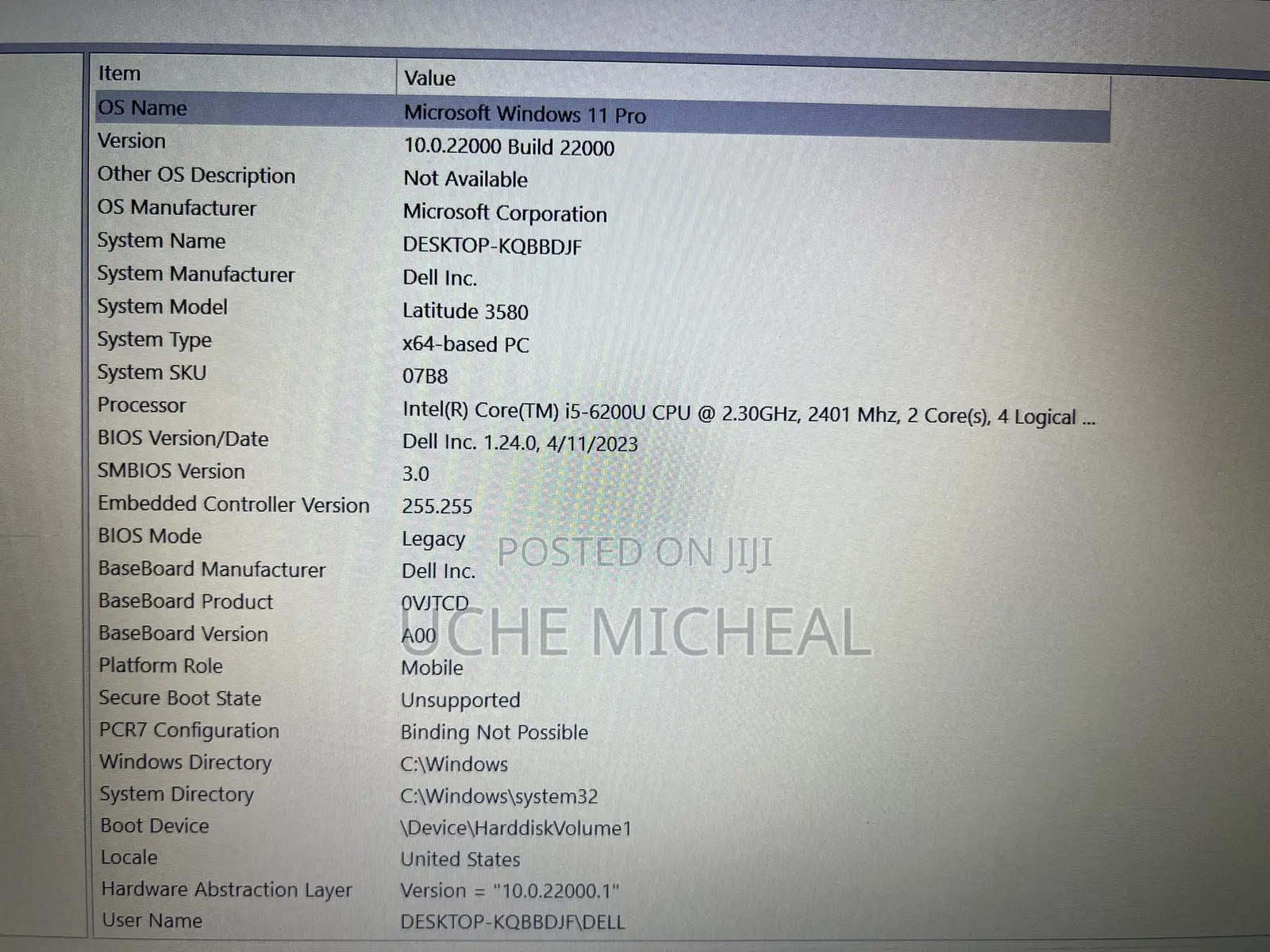 Laptop Dell Latitude 3580 8GB Intel Core i5 SSD 256GB