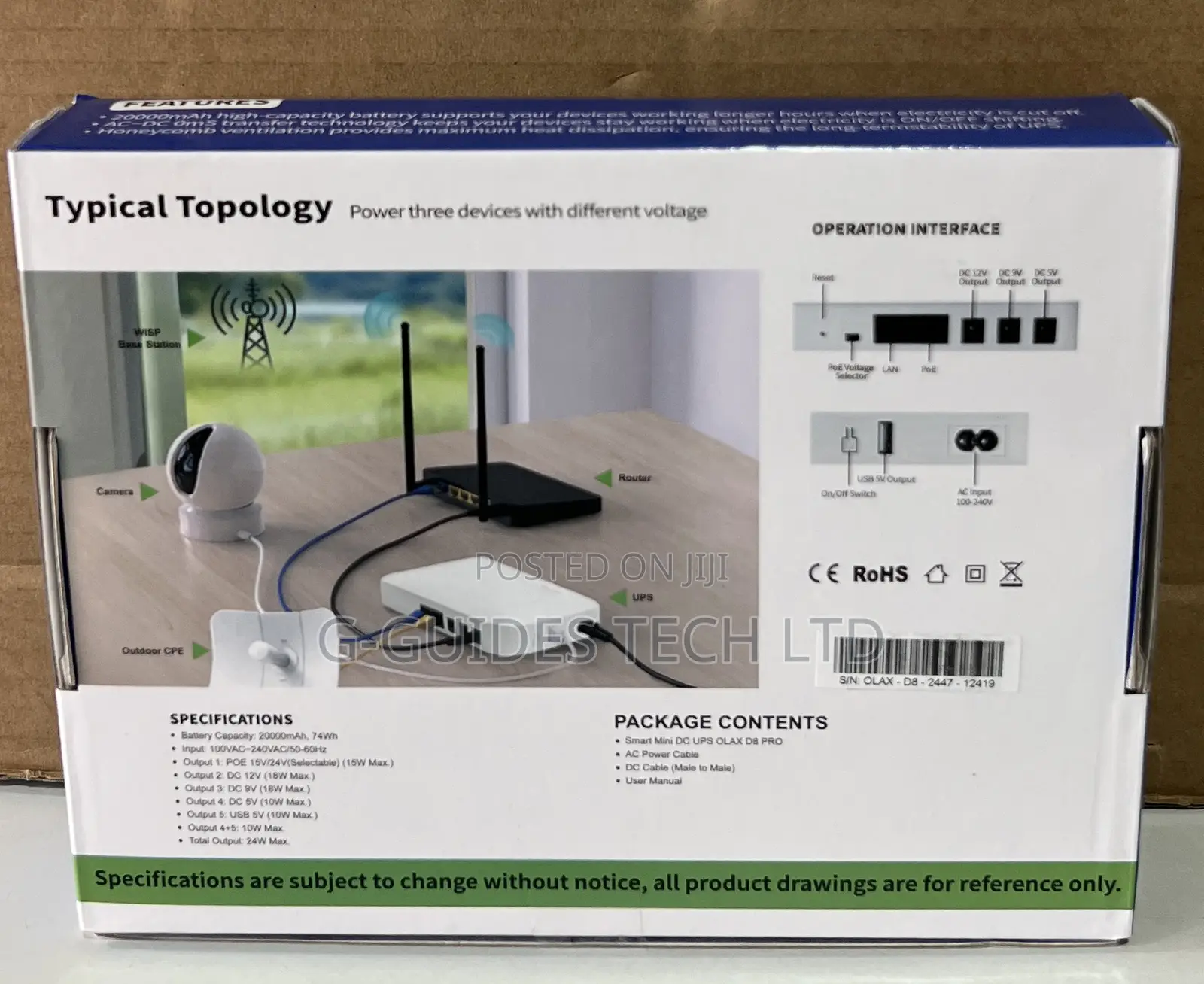Olax D8 Pro Smart Mini Dc Ups, Backup Power Supply for Routers, CCTV