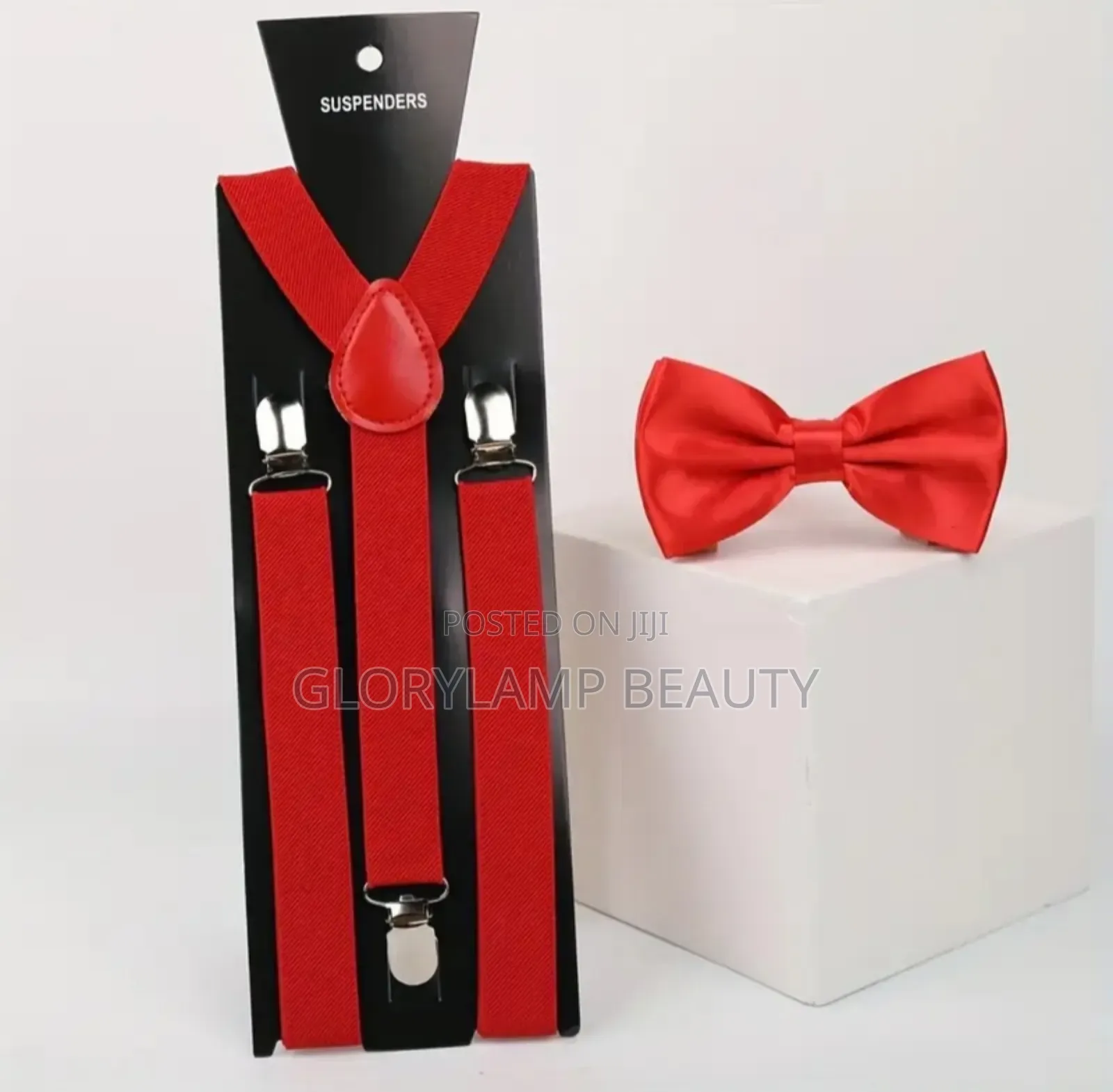Adjustable Elastic Y-Back Suspenders Bow Tie – Groom Office Wear