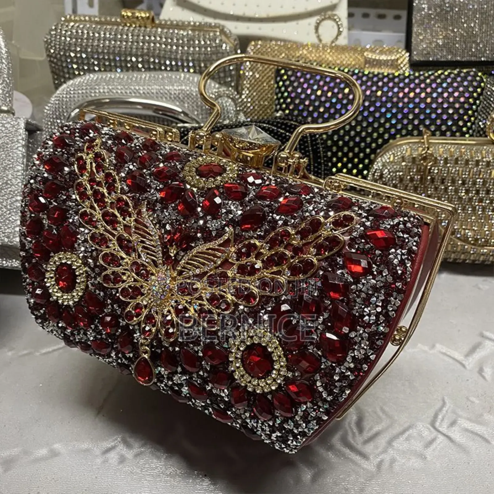 Elegant Crystal Beaded Evening Clutch Handbag