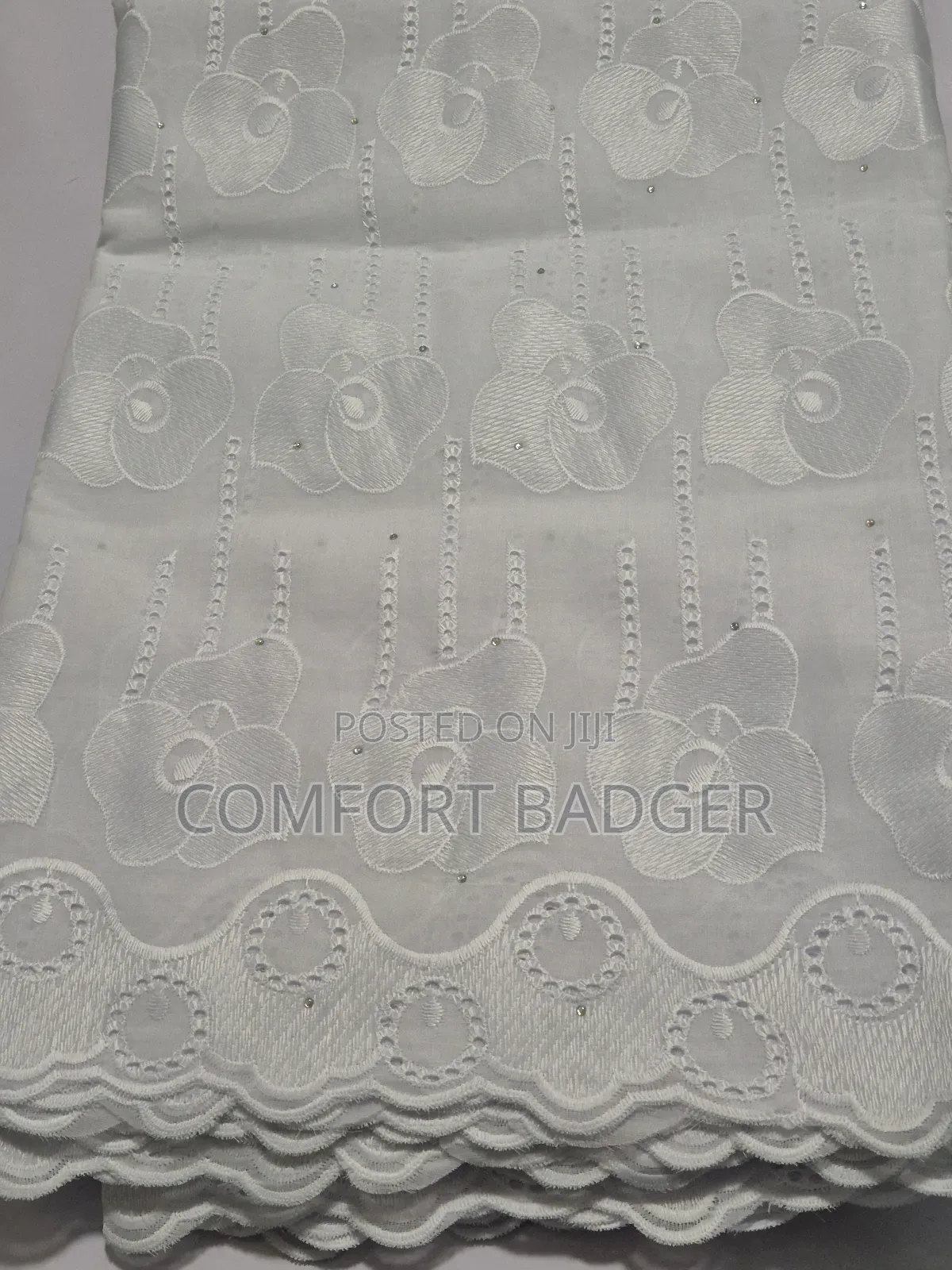 Pure White Elegant Cotton Dry Lace