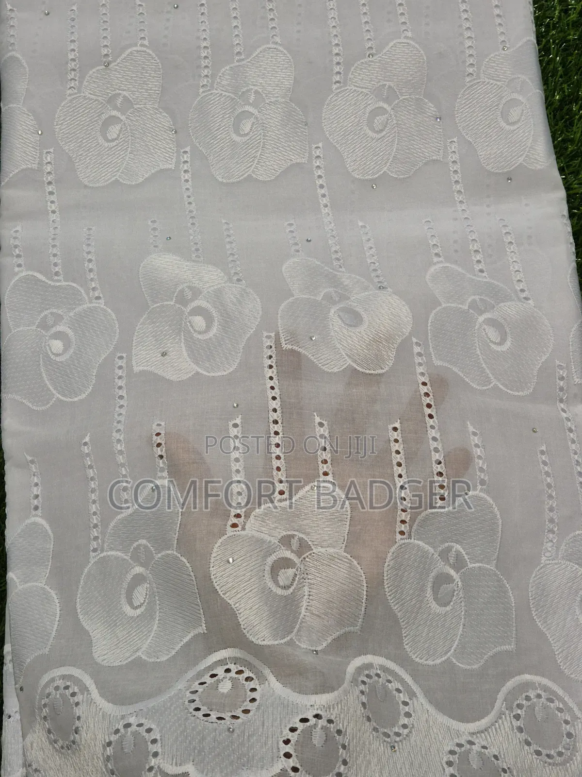 Pure White Elegant Cotton Dry Lace