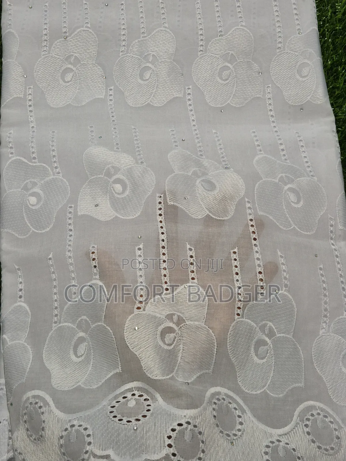 Pure White Elegant Cotton Dry Lace