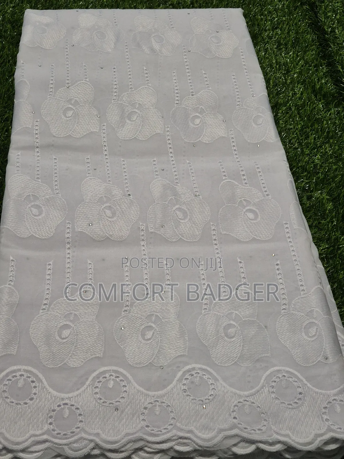 Pure White Elegant Cotton Dry Lace