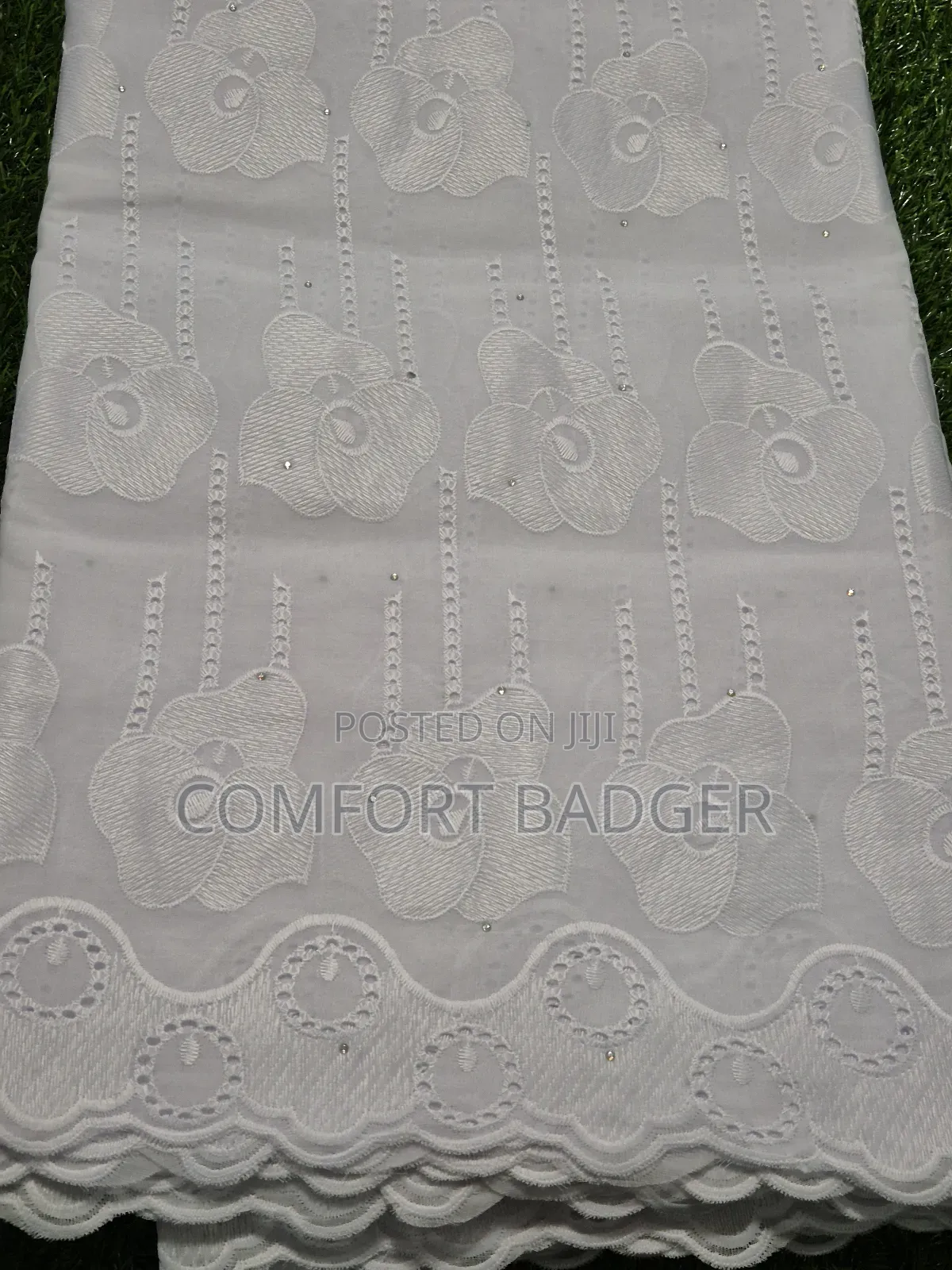 Pure White Elegant Cotton Dry Lace