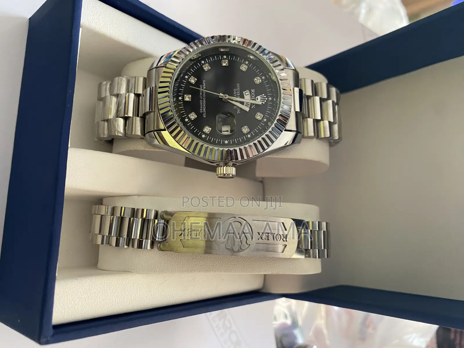 Silver Rolex and Bracelet