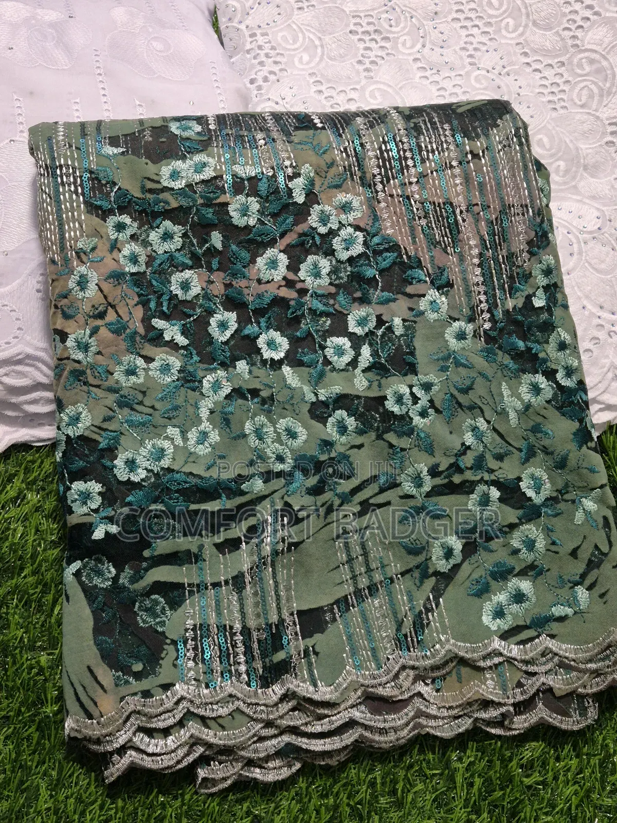 Modern Embroidered Sequined Floral Lace