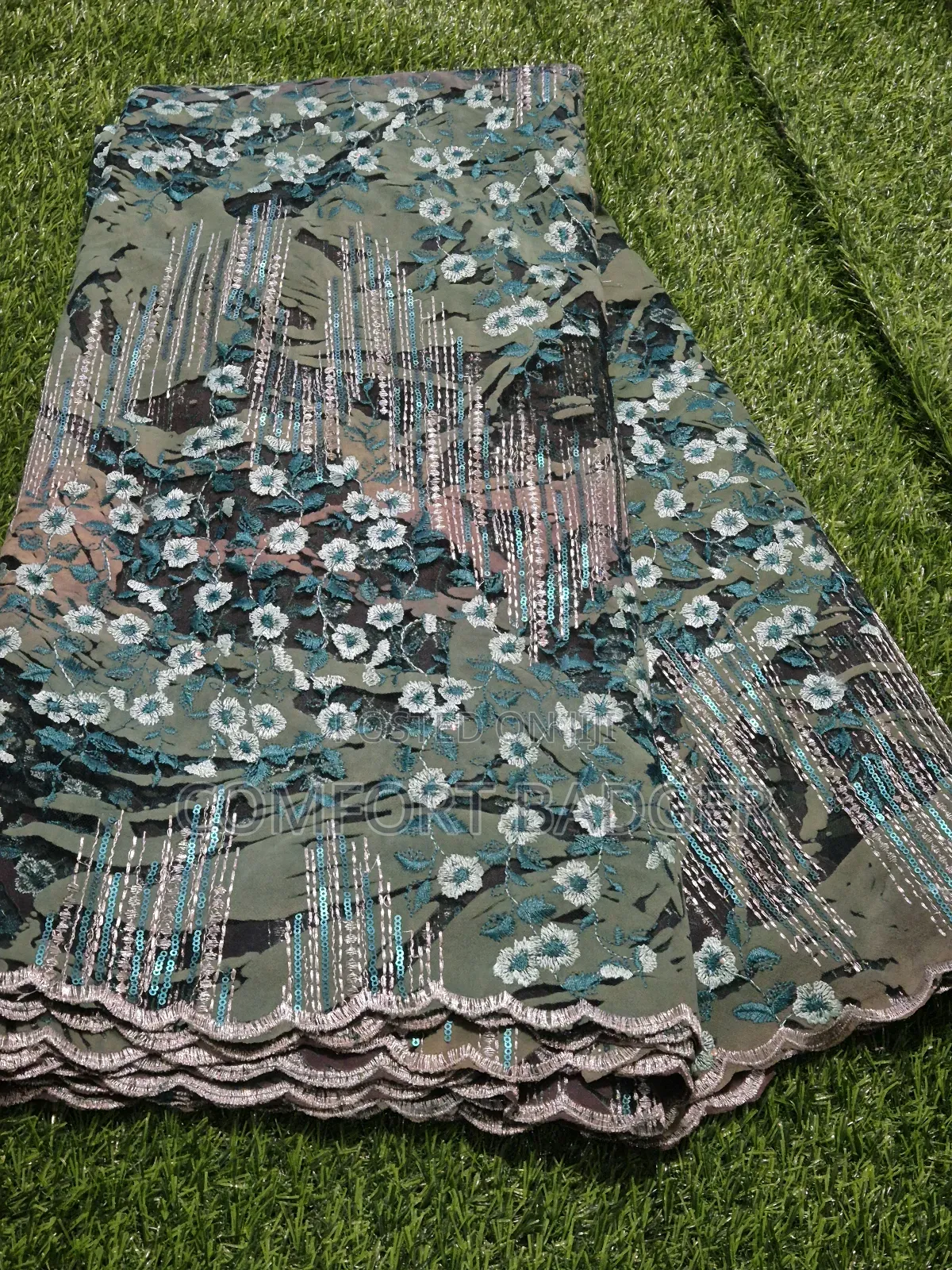 Modern Embroidered Sequined Floral Lace
