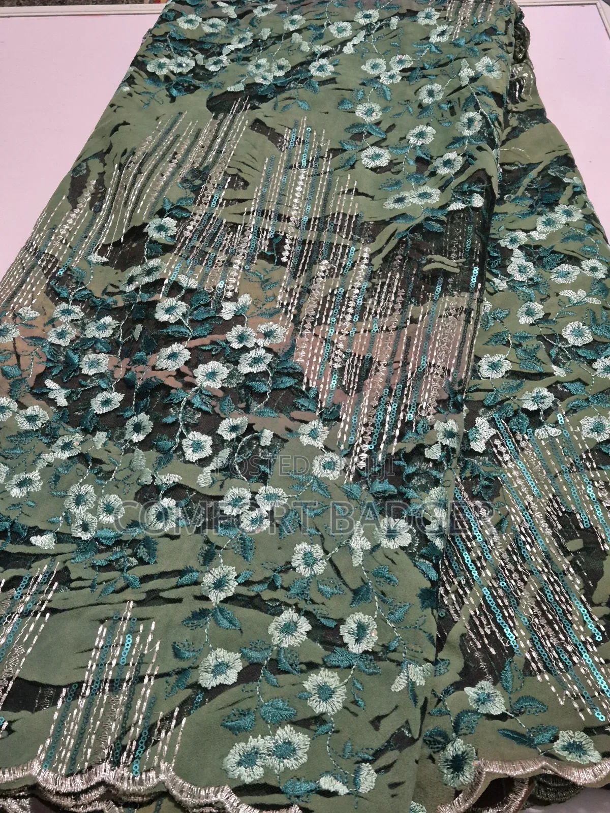 Modern Embroidered Sequined Floral Lace