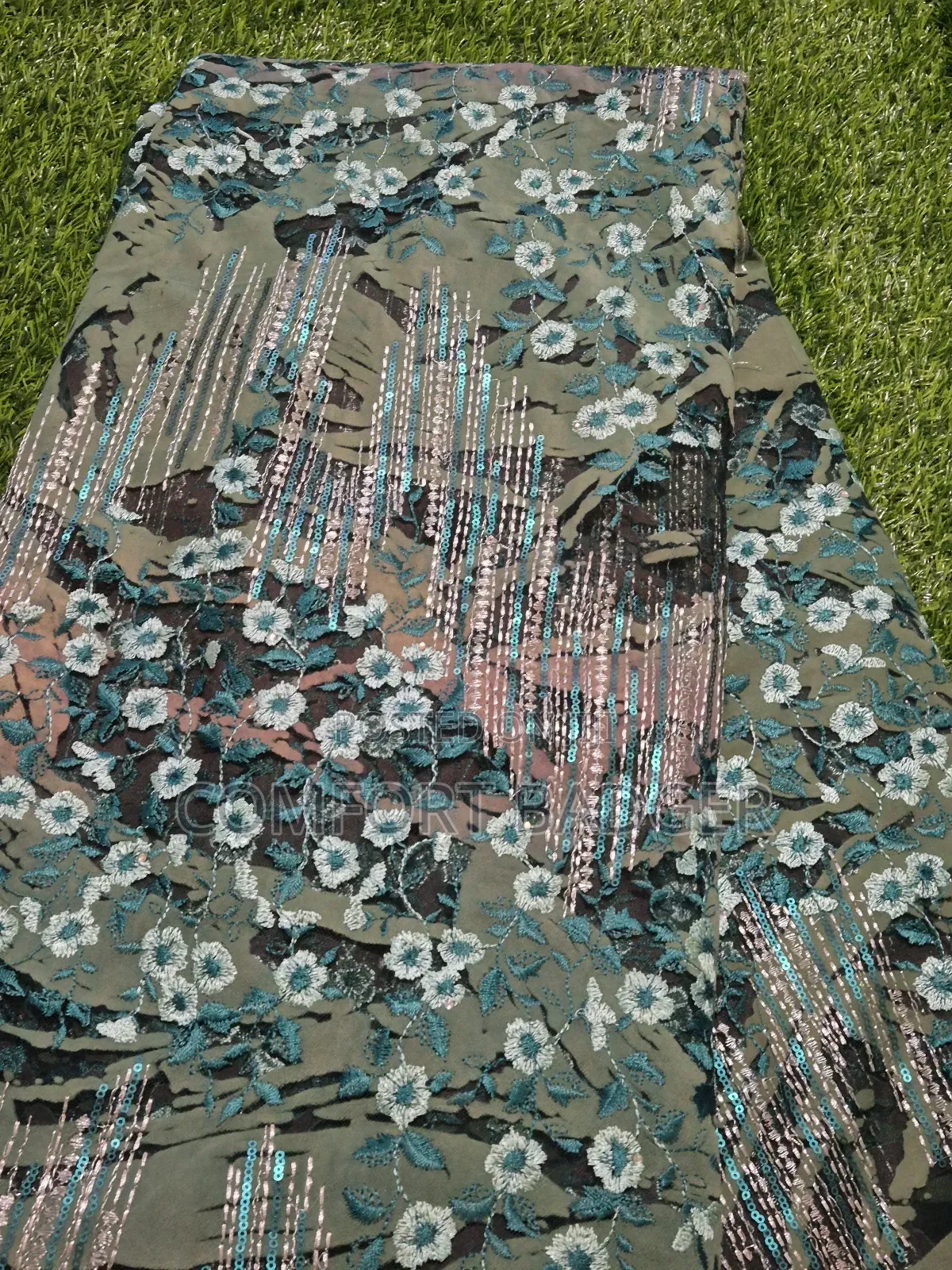 Modern Embroidered Sequined Floral Lace