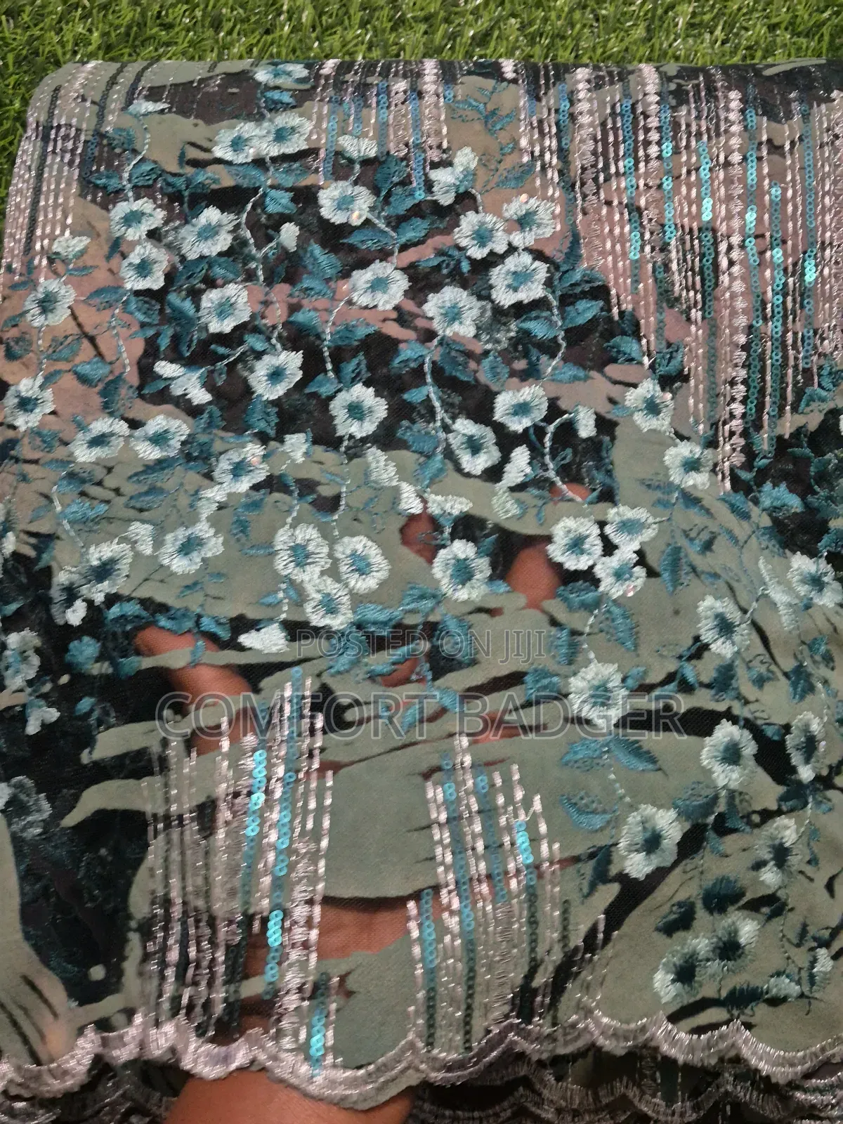 Modern Embroidered Sequined Floral Lace