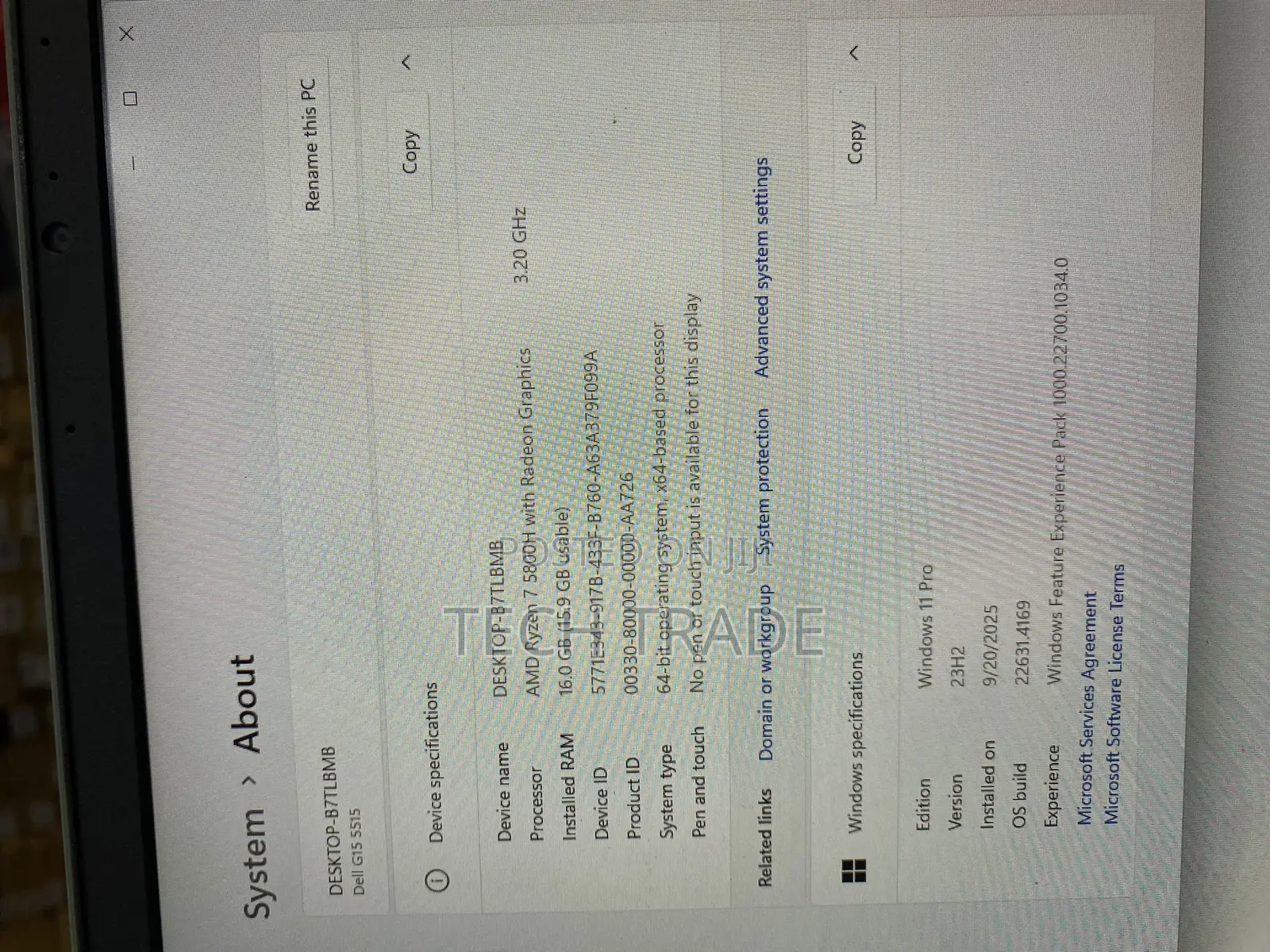 Laptop Dell G15 5511 16GB AMD Ryzen 7 SSD 512GB