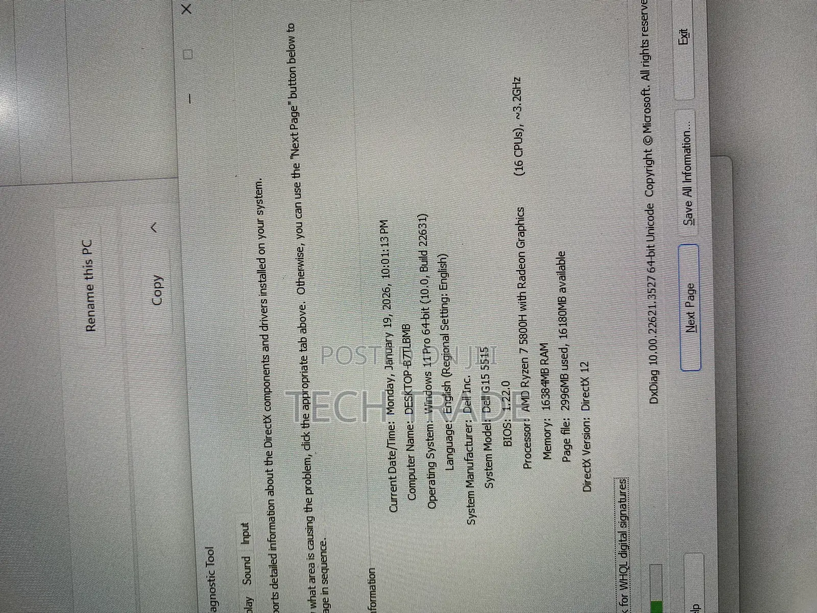 Laptop Dell G15 5511 16GB AMD Ryzen 7 SSD 512GB