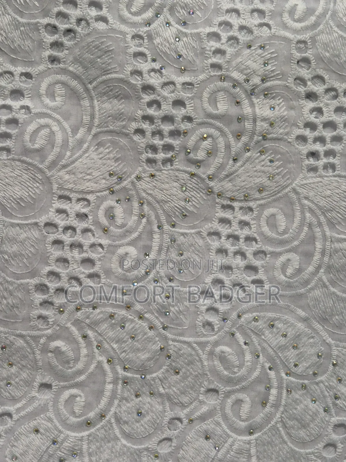Elegant Voile Lace With Stones