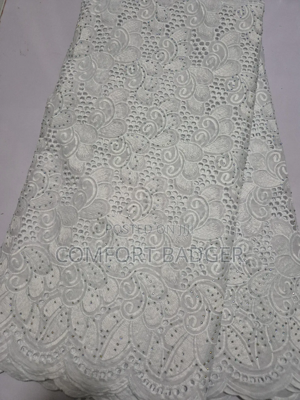 Elegant Voile Lace With Stones