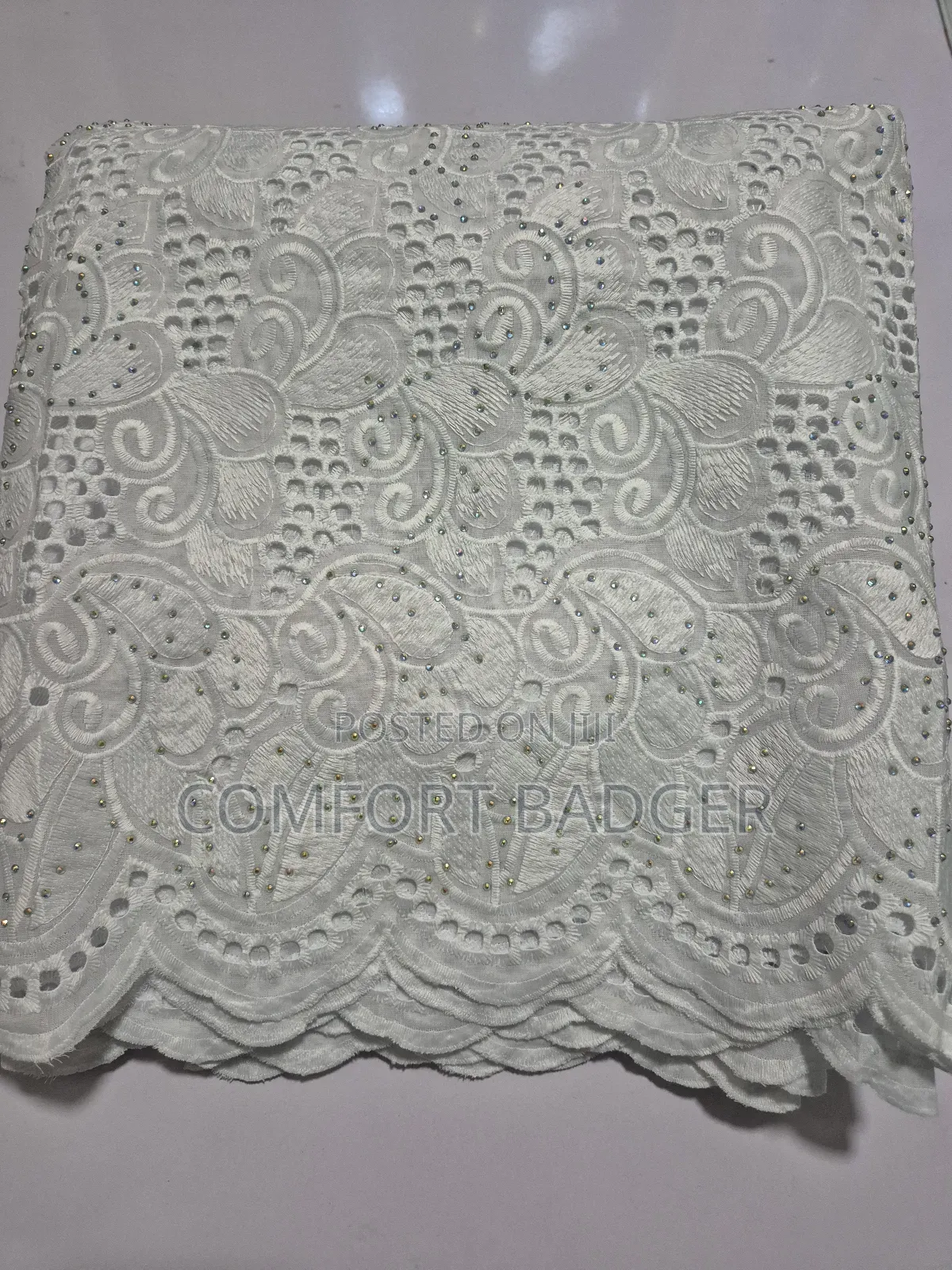 Elegant Voile Lace With Stones