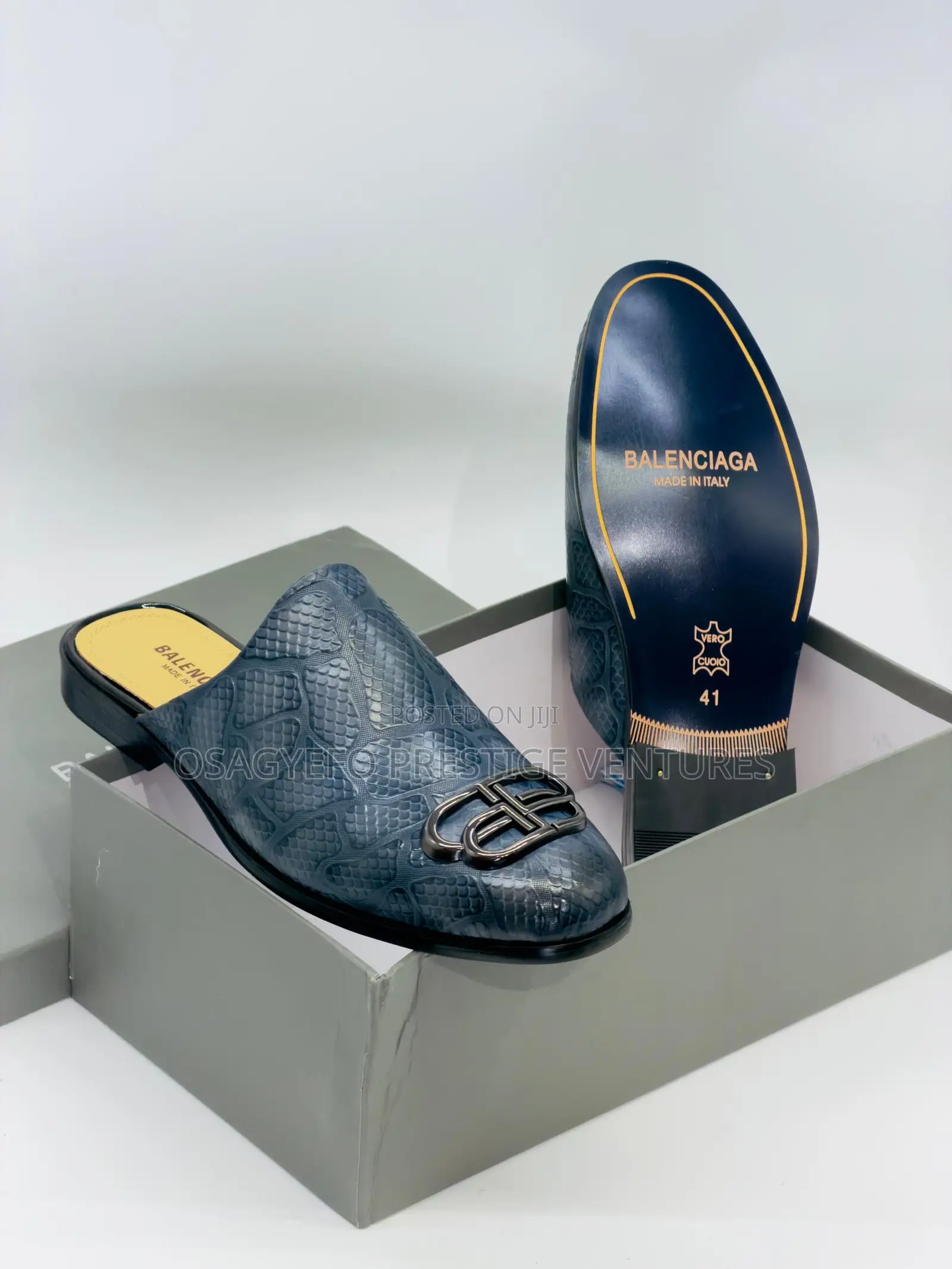 High Quality Balenciaga Half Shoe Navy Blue