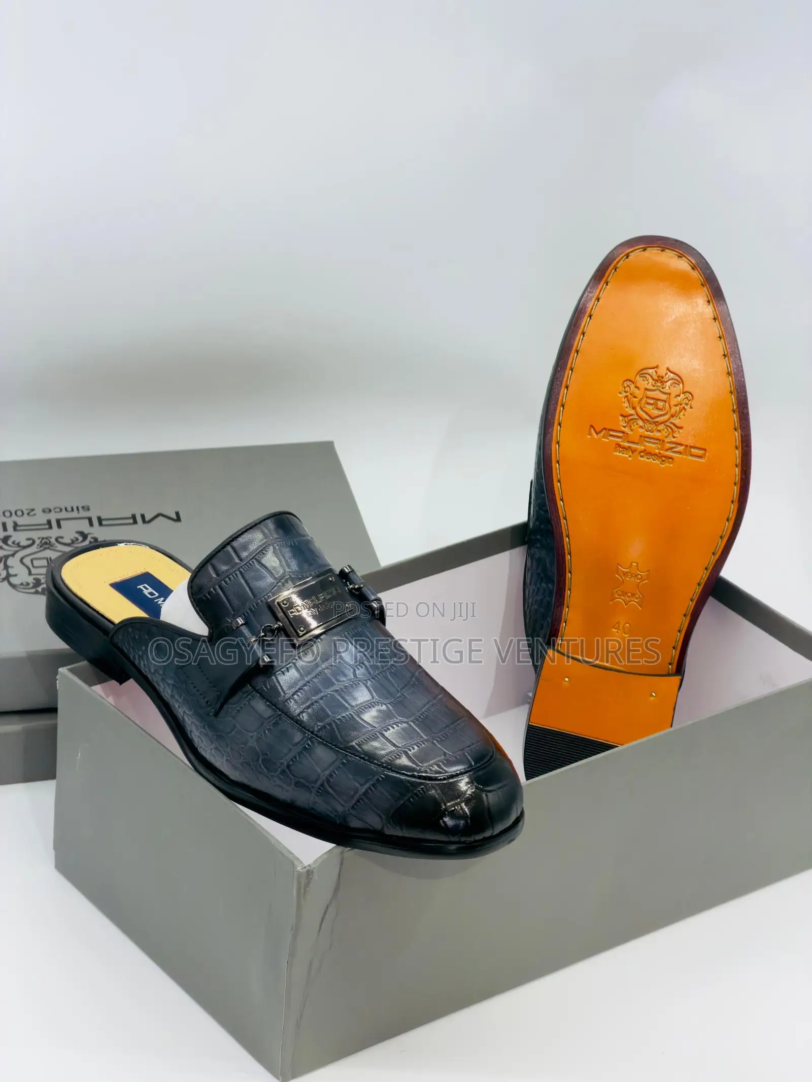 High Quality Morizio Half Shoe Navy Blue