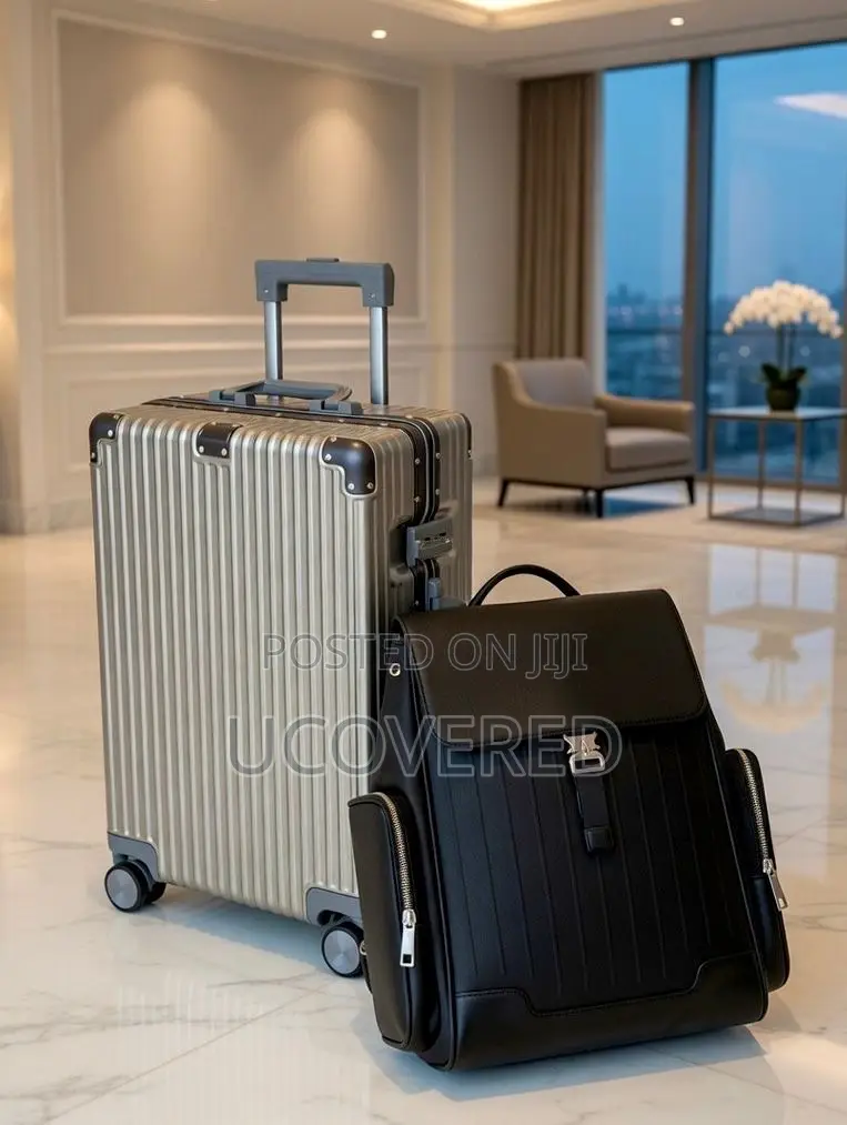 Suitcase 20inch + Leather Backpack Set