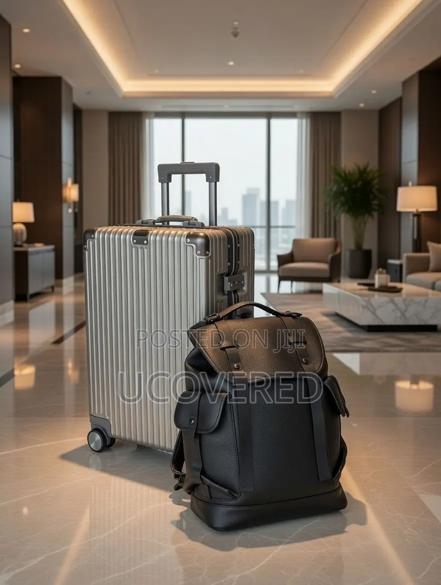 Suitcase 20inch + Leather Backpack Set