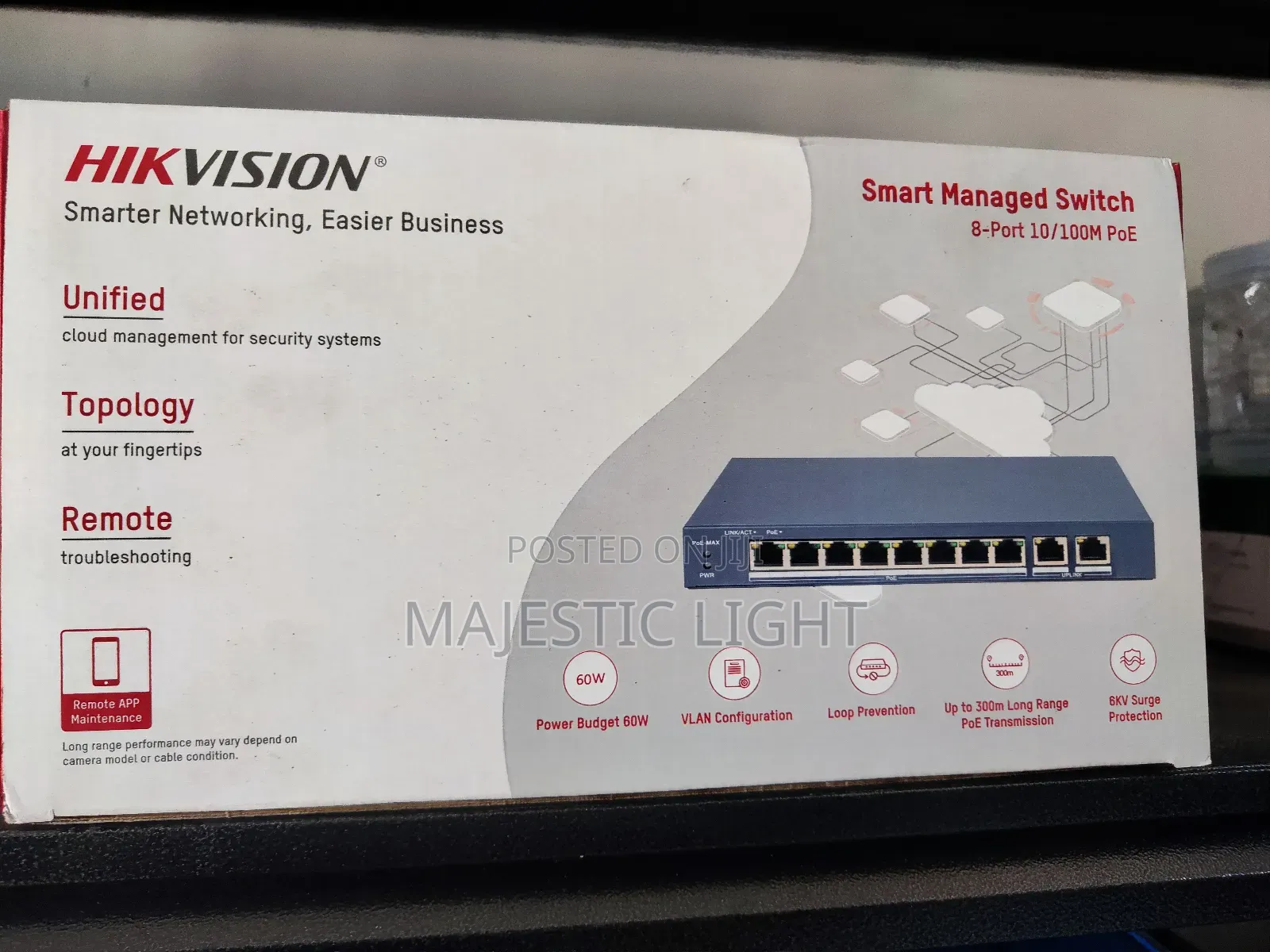 Hikvision Poe Managed Switch , 8ports +2uplinks Switch