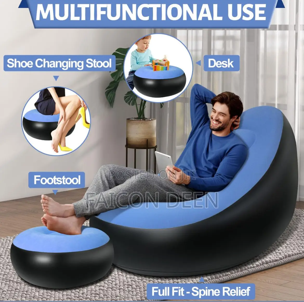 Seat Better ,Relax Longer With Our Inflatable Air Sofas + Free Pump
