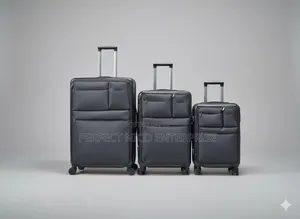 Foldable 4-Wheel Hard Shell Trolley Travel Luggage – Black Suitcase