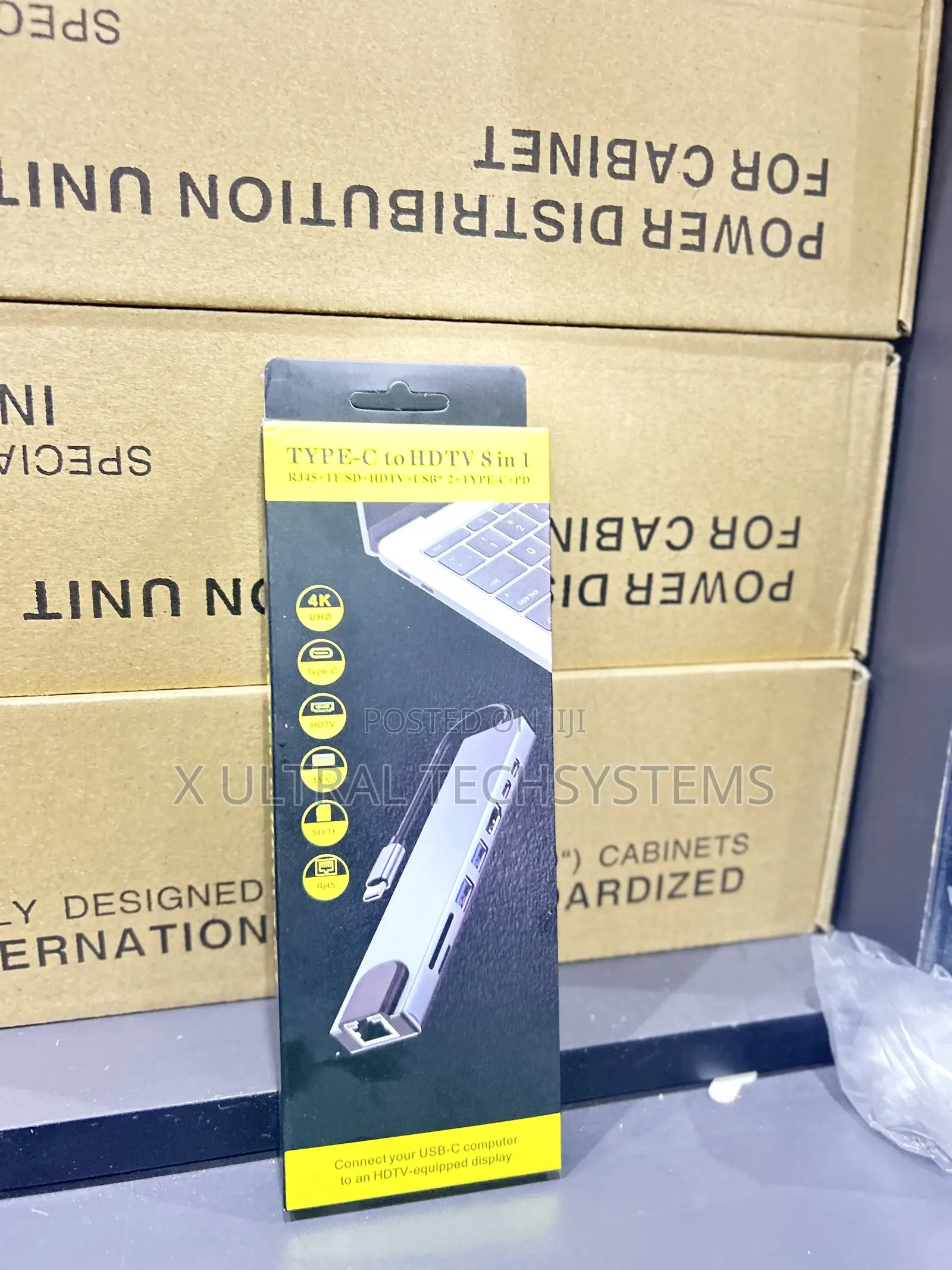 Type-c To Hdtv 8 In 1 Rj45 + Tf/Sd+Hdtv+Usb