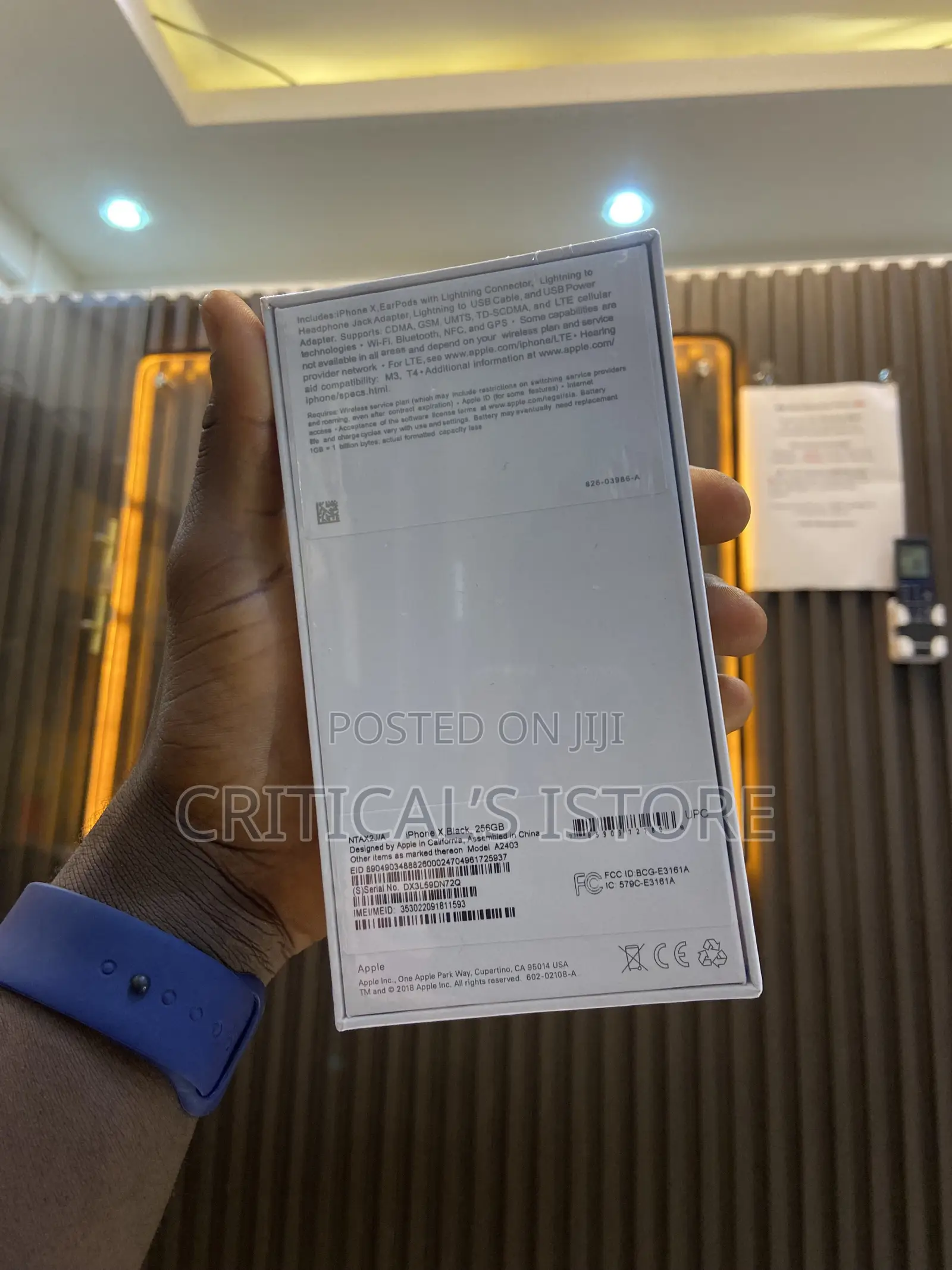 New Apple iPhone X 256 GB Black