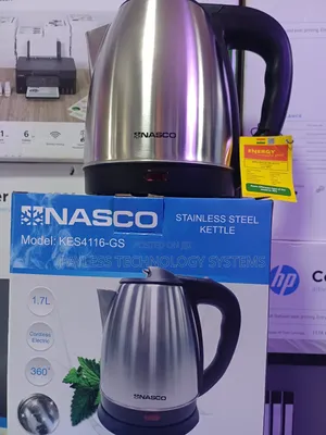 Nasco Kes4116-gs Electric Kettle - 1.7l - Black/Silver