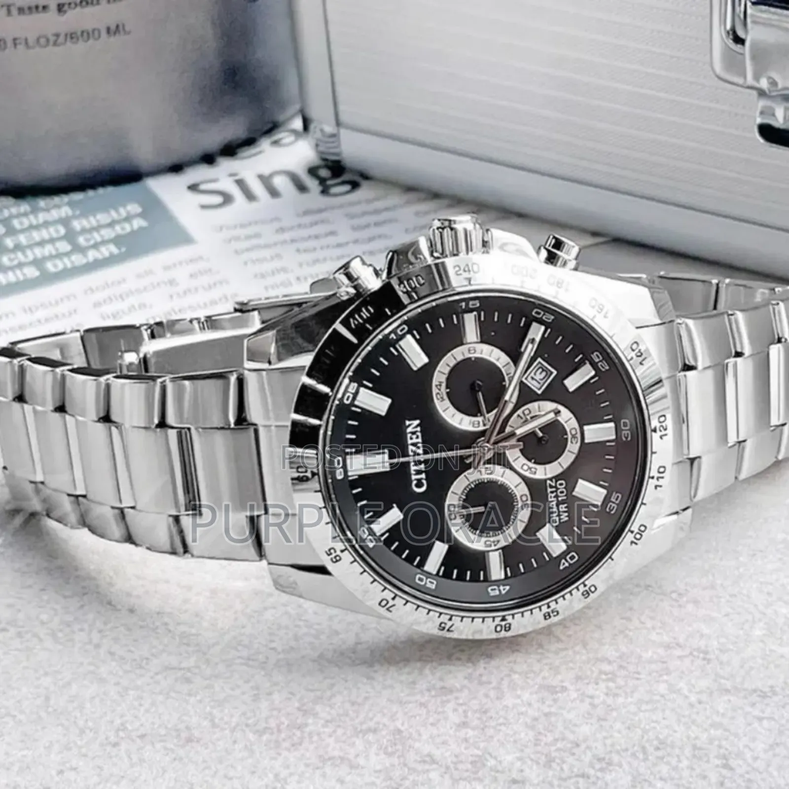 Original Citizen An8230-59e Chronograph Quartz Black Dial Men's Watch.