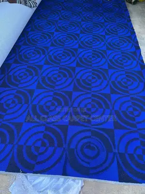 Blue Carpet With Circular Design (Fluffy)