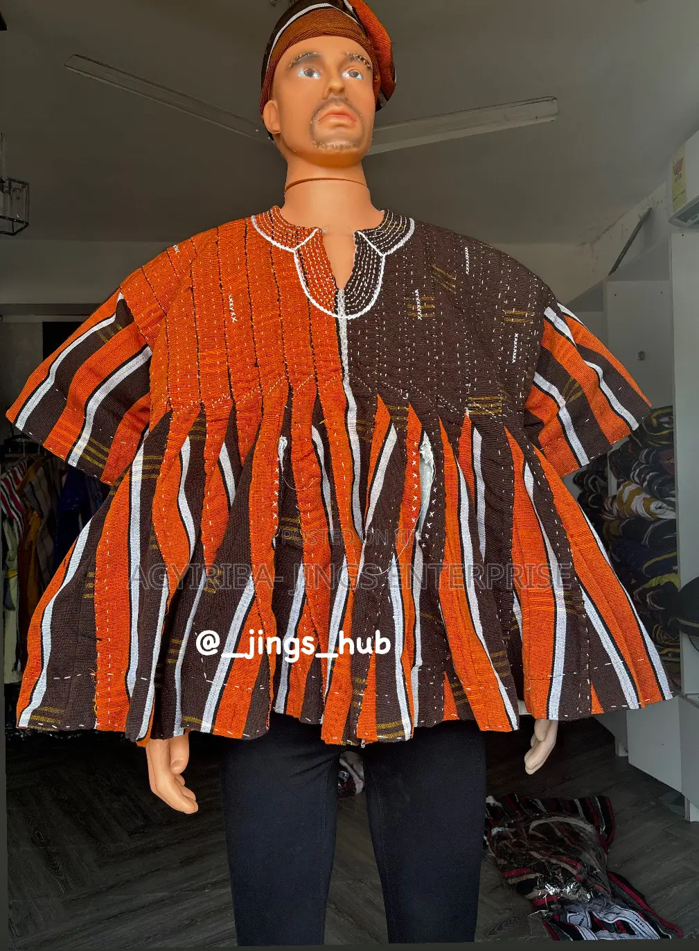 Brown and Orange Men’S Smock