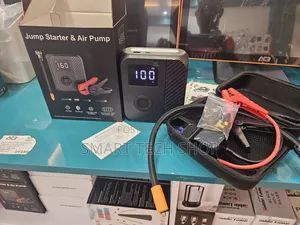 Portable Air Pump and Car Jump Starter With Emergency Light + Power