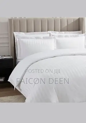 Premium Original Thick White Stripped Cotton Duvet Cover Only