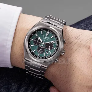 Citizen Eco-drive Ca4610-85x Green Dial 42.5mm Titanium Men's Watch