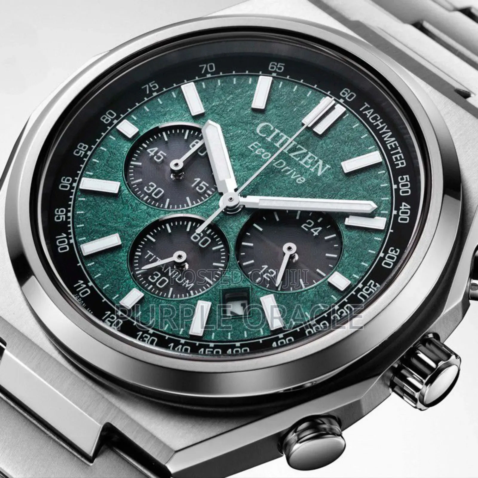 Citizen Eco-drive Ca4610-85x Green Dial 42.5mm Titanium Men's Watch