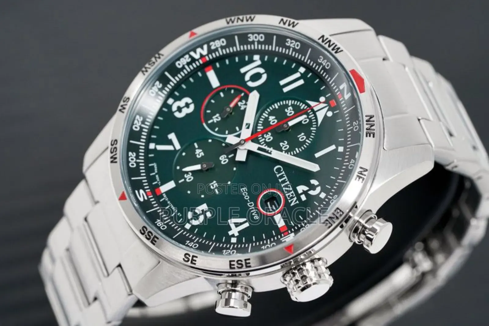 Citizen Eco-drive Ca0791-81x  Chrono Aviator Green Dial  Men's Watch