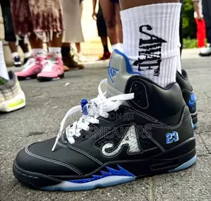 Awake Ny X Air Jordan 5 Retro in the "Black/Racer Blue"