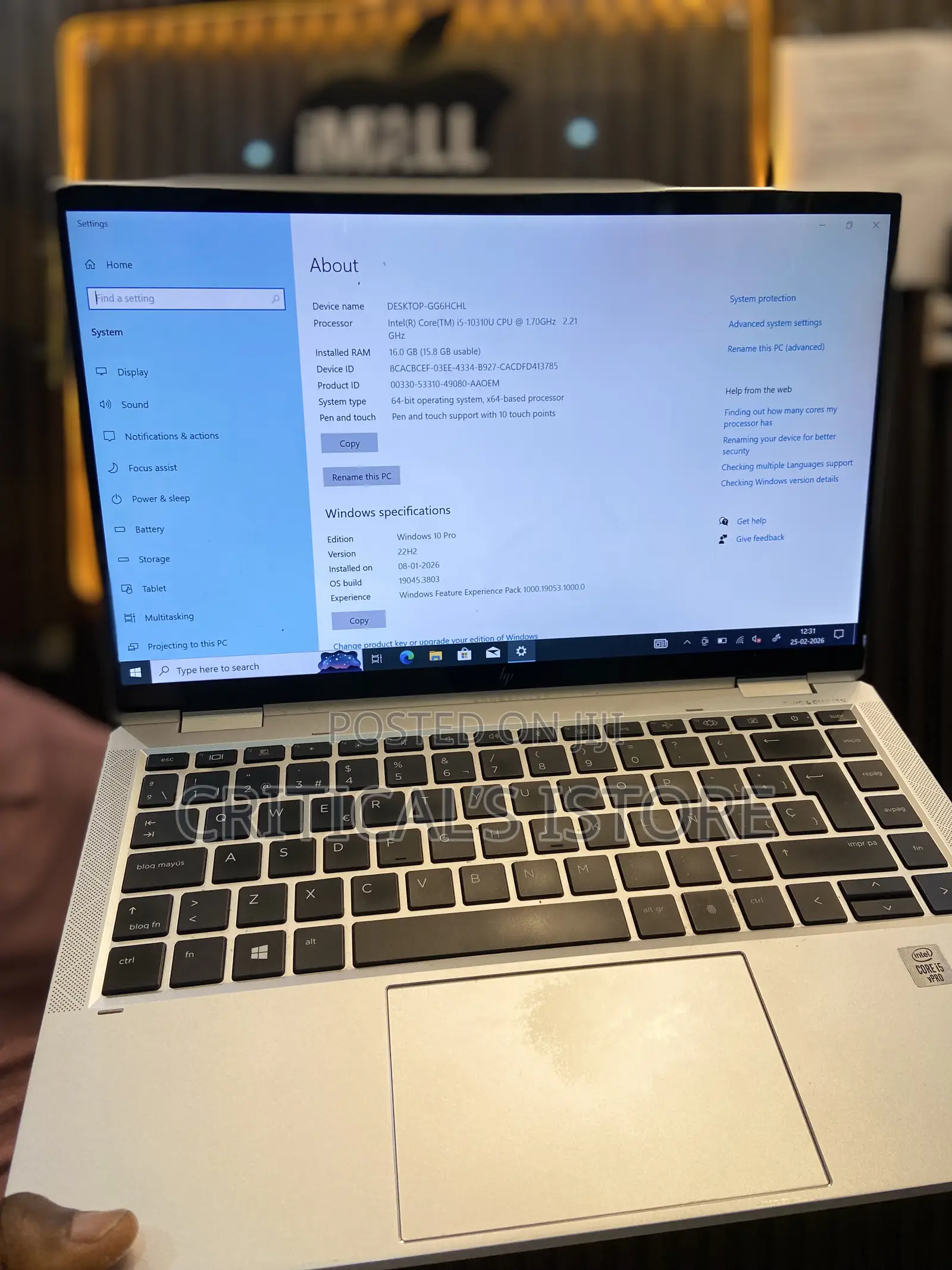 New Laptop HP EliteBook x360 1030 G7 8GB AMD Ryzen 7 SSD 256GB