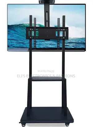 Mobile Tv Stand Rolling TVS Cart With Wheels for 32-75 Inch LCD Led F